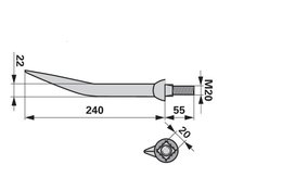 Hřeb bran B2, 240 mm, M20, hrana-hrana (výprodej)