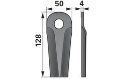 Nůž rotačky vyklenutý (25ks) 128x50x4, d=18,5x20,5