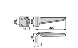 Nůž rotačních bran levý Maschio 36100211