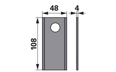 Nůž rotačky rovný (20ks) 108x48x4, d=19,0 - 