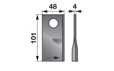 Nůž rotačky levý (25ks) 101x48x4, d=23,0 - 