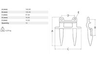 Dvojprst L=160 mm (10 ks) - 