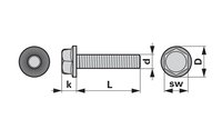 Šestihranný šroub M12 x 30 mm - 