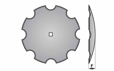  Disk podmítače ozubený, 710 mm, čtyřhran 41 x 41 mm, síla 8 mm - 