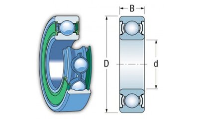 6309 2RS - Jednořadé kuličkové ložisko s oboustranným těsněním - Fortschritt E 512