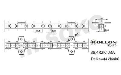 Samostatný šikmý řetěz CLAAS 788961.02 - 