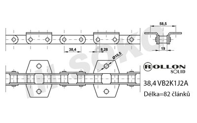 Samostatný řetěz CLAAS 680486 - 