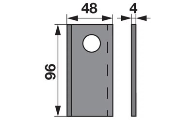 Nůž rotačky rovný (25ks) 96x48x4, d=19,0 - 