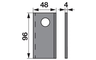 Nůž rotačky rovný (25ks) 96x48x4, d=19,0 - 