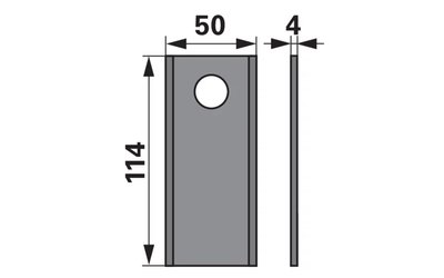 Nůž rotačky rovný (25ks) 114x50x4, d=19,0 - 