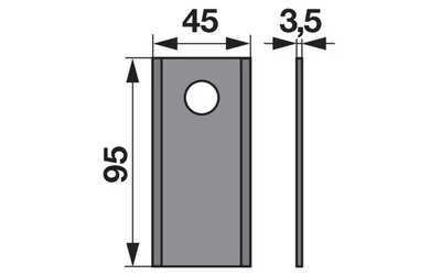 Nůž rotačky rovný (25ks) 95x45x3,5 d=16,2 - 