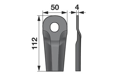 Nůž rotačky vyklenutý (25ks) 112x50x4, d=18,5x20,5 - 