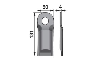 Nůž rotačky vyklenutý (25ks) 131x50x4, d=20,5x23,0 - 