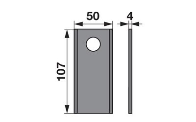 Nůž rotačky rovný (25ks) 107x50x4, d=19,0 - 