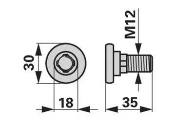 Šroub nože M12 - 