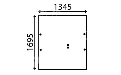 Čelní okno, 6 otv., 1345 x 1695 mm - 