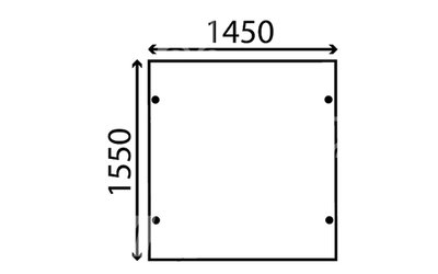 Čelní okno, 4 otv., 1450 x 1550 mm - 