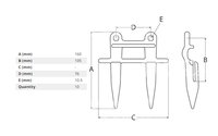 Dvojprst, L=160mm (10ks) - Kosy a opotřebitelné díly