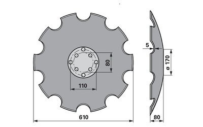 Disk podmítače ozubený Agrisem TCS-DIS-503 - 