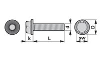 Šestihranný šroub M10 x 25 mm 109568 - 