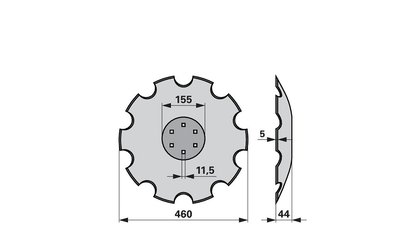 Disk podmítače ozubený Kuhn H2206710 - 