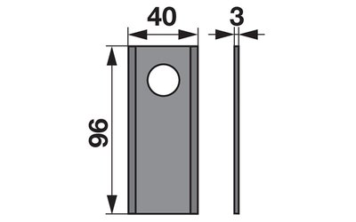 Nůž rotačky rovný (25ks) 96x40x3, d=19,0 - 