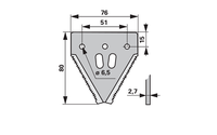 Žabka kosy horní 80x76 mm (1 ks) - 